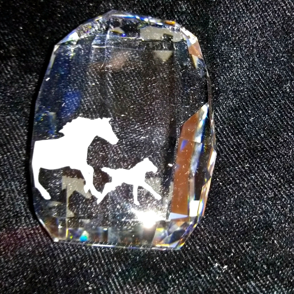 In Box Swarovski crystal horse paperweight
